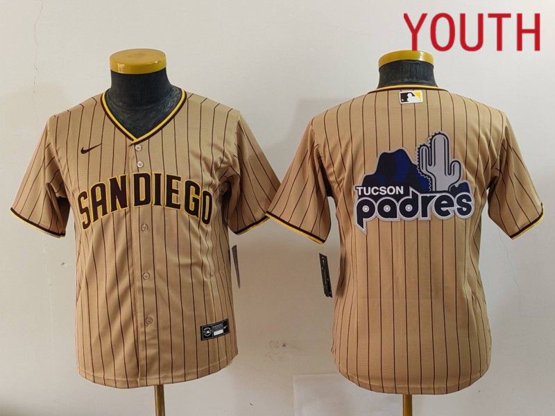 Youth San Diego Padres Blank Brown Stripe Game 2024 Nike MLB Jersey style 9021->youth mlb jersey->Youth Jersey